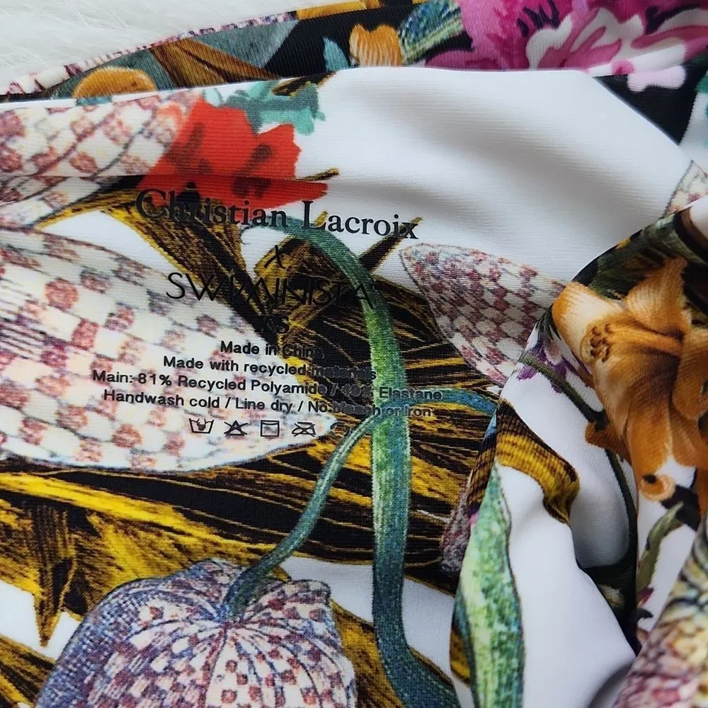 Swiminista $210 Christian Lacroix Joy Bikini Top & Classy Bottom Swimsuit SET XS